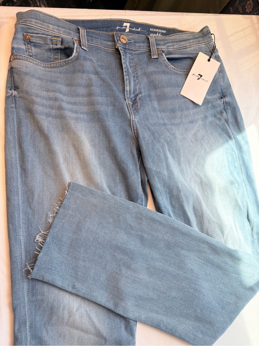7 For All Mankind Light Wash Ankle Crop Jeans